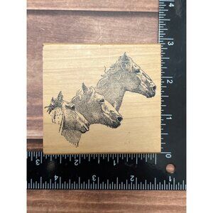 Horse Trio Wooden Rubber Stamp By Cambo Graphics